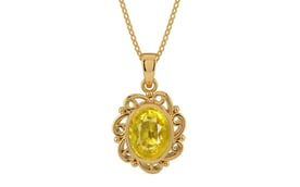 Gold Thailand Yellow Sapphire Pendant Limited Quality (P5)