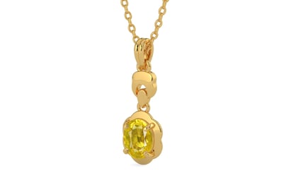 Gold Thailand Yellow Sapphire Pendant Limited Quality (P6)