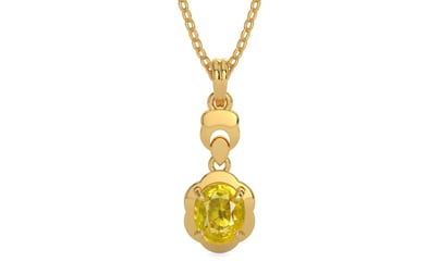 Gold Thailand Yellow Sapphire Pendant Limited Quality (P6)