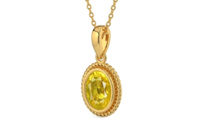 Gold Thailand Yellow Sapphire Pendant Limited Quality (P7)