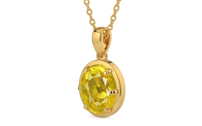 Gold Thailand Yellow Sapphire Pendant Limited Quality (P8)