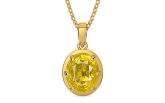 Gold Thailand Yellow Sapphire Pendant Limited Quality (P8)