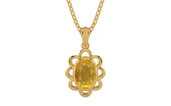 Gold Thailand Yellow Sapphire Pendant Prime Prime Quality (P3)
