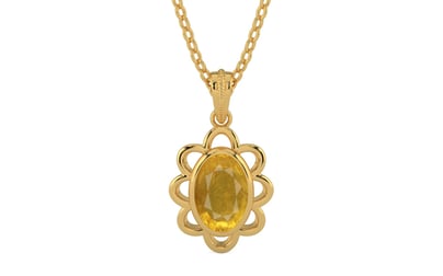 Gold Thailand Yellow Sapphire Pendant Prime Prime Quality (P3)