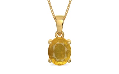 Gold Thailand Yellow Sapphire Pendant Prime Quality (P10)
