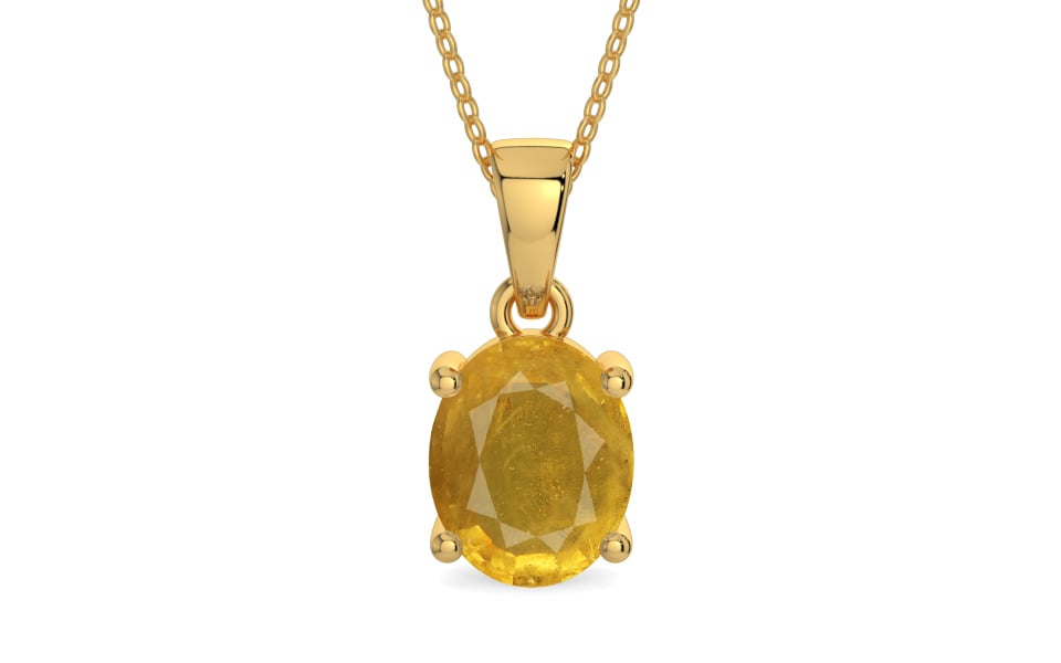Gold Thailand Yellow Sapphire Pendant Prime Quality (P10)
