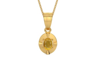 Gold Thailand Yellow Sapphire Pendant Prime Quality (P11)