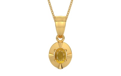 Gold Thailand Yellow Sapphire Pendant Prime Quality (P11)