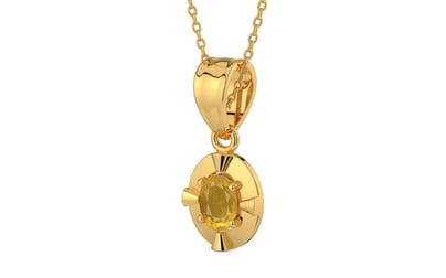 Gold Thailand Yellow Sapphire Pendant Prime Quality (P11)