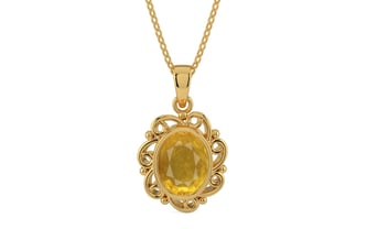 Gold Thailand Yellow Sapphire Pendant Prime Quality (P5)