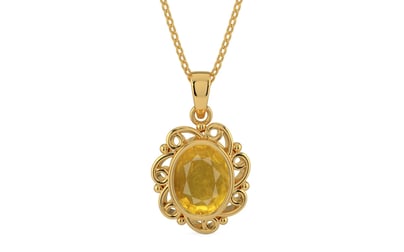Gold Thailand Yellow Sapphire Pendant Prime Quality (P5)