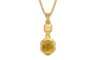 Gold Thailand Yellow Sapphire Pendant Prime Quality (P6)