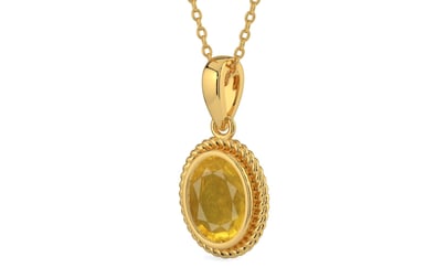 Gold Thailand Yellow Sapphire Pendant Prime Quality (P7)