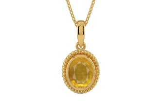 Gold Thailand Yellow Sapphire Pendant Prime Quality (P7)