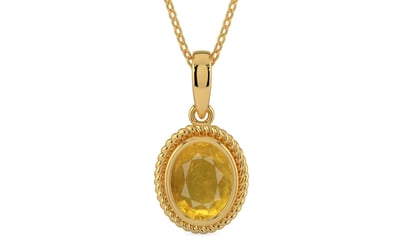 Gold Thailand Yellow Sapphire Pendant Prime Quality (P7)