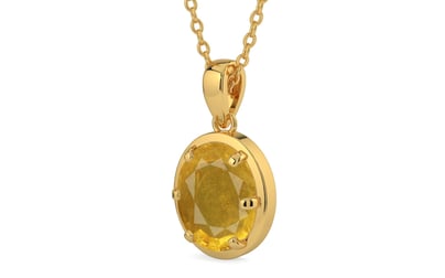 Gold Thailand Yellow Sapphire Pendant Prime Quality (P8)