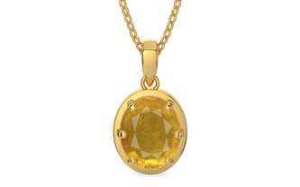 Gold Thailand Yellow Sapphire Pendant Prime Quality (P8)