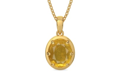 Gold Thailand Yellow Sapphire Pendant Prime Quality (P8)