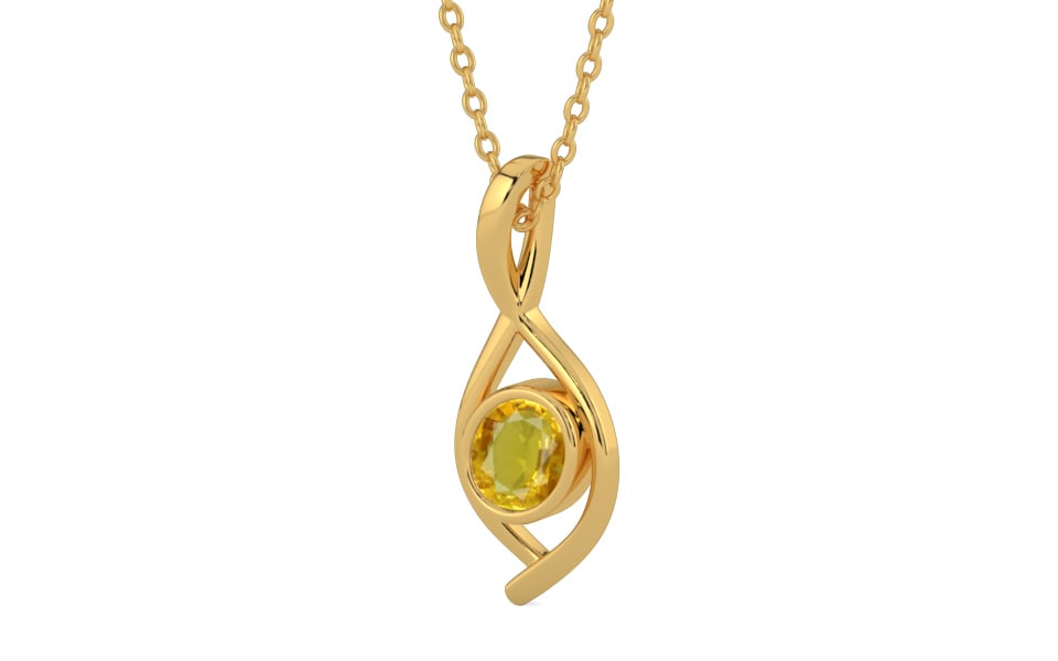 Gold Thailand Yellow Sapphire Pendant Rare Quality (P1)