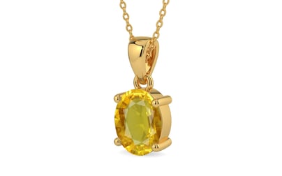 Gold Thailand Yellow Sapphire Pendant Rare Quality (P10)