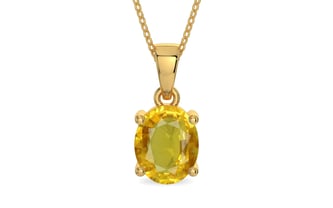 Gold Thailand Yellow Sapphire Pendant Rare Quality (P10)