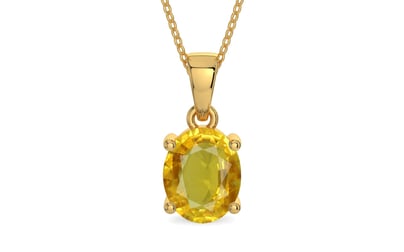 Gold Thailand Yellow Sapphire Pendant Rare Quality (P10)