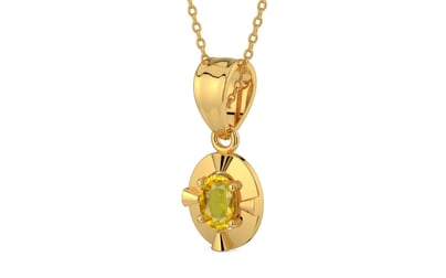 Gold Thailand Yellow Sapphire Pendant Rare Quality (P11)