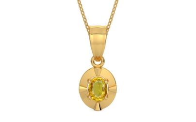 Gold Thailand Yellow Sapphire Pendant Rare Quality (P11)