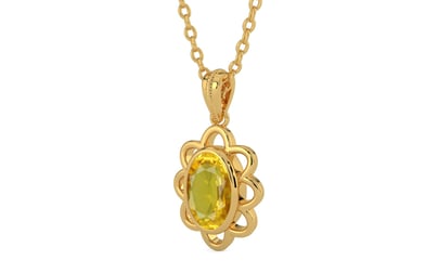 Gold Thailand Yellow Sapphire Pendant Rare Quality (P3)