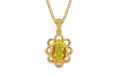 Gold Thailand Yellow Sapphire Pendant Rare Quality (P3)