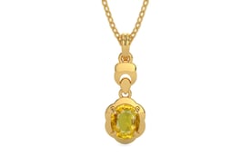 Gold Thailand Yellow Sapphire Pendant Rare Quality (P6)