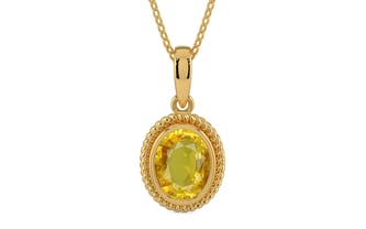 Gold Thailand Yellow Sapphire Pendant Rare Quality (P7)