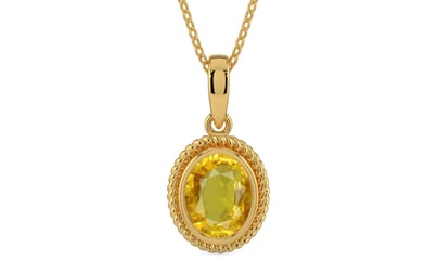 Gold Thailand Yellow Sapphire Pendant Rare Quality (P7)