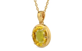 Gold Thailand Yellow Sapphire Pendant Rare Quality (P8)