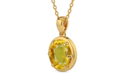 Gold Thailand Yellow Sapphire Pendant Rare Quality (P8)