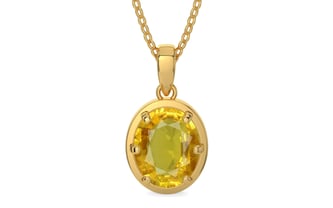Gold Thailand Yellow Sapphire Pendant Rare Quality (P8)
