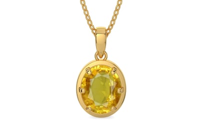 Gold Thailand Yellow Sapphire Pendant Rare Quality (P8)