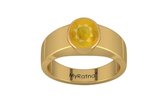 Gold Thailand Yellow Sapphire Ring Fine Quality (R10)