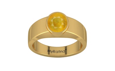Gold Thailand Yellow Sapphire Ring Fine Quality (R10)