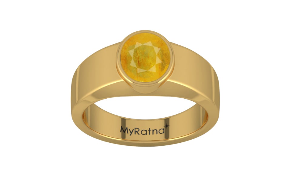 Gold Thailand Yellow Sapphire Ring Fine Quality (R10)