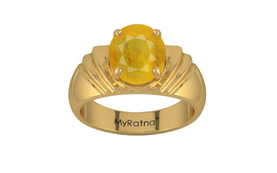 Gold Thailand Yellow Sapphire Ring Fine Quality (R4)