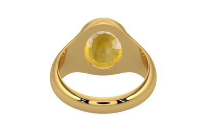 Gold Thailand Yellow Sapphire Ring Fine Quality (R7)