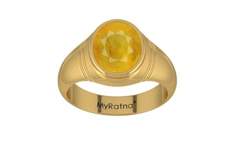 Gold Thailand Yellow Sapphire Ring Fine Quality (R7)