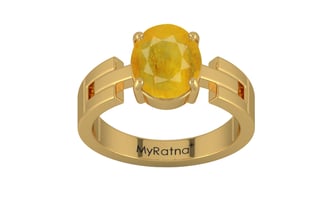 Gold Thailand Yellow Sapphire Ring Fine Quality (R8)