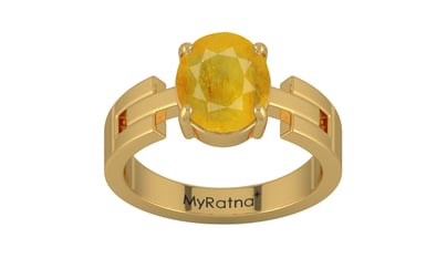 Gold Thailand Yellow Sapphire Ring Fine Quality (R8)