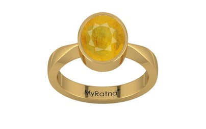 Gold Thailand Yellow Sapphire Ring Fine Quality (R9)