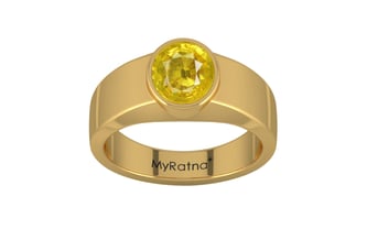 Gold Thailand Yellow Sapphire Ring Limited Quality (R10)