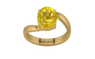 Gold Thailand Yellow Sapphire Ring Limited Quality (R2)