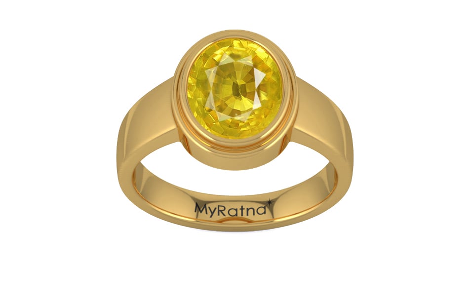 Gold Thailand Yellow Sapphire Ring Limited Quality (R3)