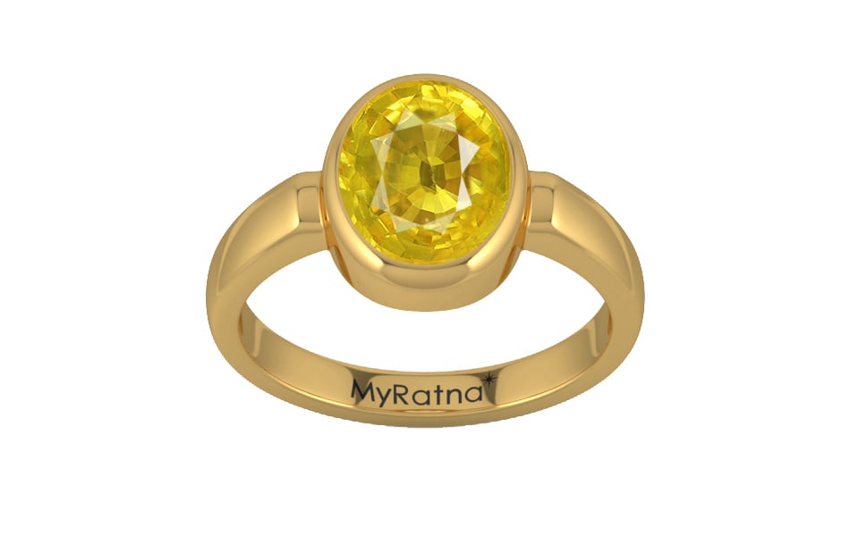 Gold Thailand Yellow Sapphire Ring Limited Quality (R6)